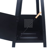 Fire Pit Black 35x35x99 cm Steel 46648