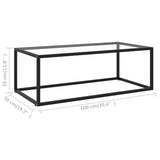 ZNTS Coffee Table Black with Tempered Glass 100x50x35 cm 322879