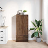 Cabinet with Drawer Brown Oak 55.5x34x119.5 cm Engineered Wood 861649