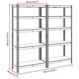 5-Layer Storage Shelves 2 pcs Blue Steel&Engineered Wood 4016950