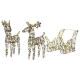 Reindeer Pull Sleigh Warm White 53 x 28 x 33 cm Rattan 42019083
