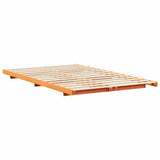 Bed Frame Wax Brown 120 x 200 cm Solid Pine Wood 873075