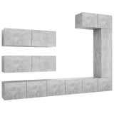 7 Piece TV Cabinet Set Concrete Grey Engineered Wood 3079137