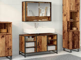Bathroom Furniture Set with Door 2 pcs Old Wood Engineered Wood 3402527