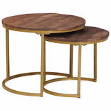 Nesting Coffee Tables 2 pcs Solid Mango Wood and Steel 4104644