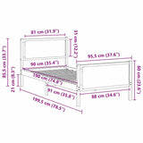Bed Frame with Headboard Black 90 x 190 cm Fabric 878366