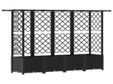 Raised Bed with Trellis and Roof Black 202 x 40 x 138 cm PP 42032550
