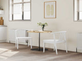 Dining Chair 2 pcs White Solid Rubberwood 42020399