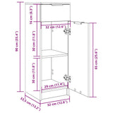 Bathroom Cabinet Smoked Oak 32x34x90 cm Engineered Wood 817057