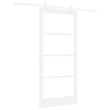 Sliding Door ORKDAL White 93 x 202 cm Solid Pine Wood and Glass 3332148