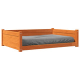 Dog Bed Wax Brown 105.5x75.5x28 cm Solid Wood Pine 844466