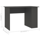 Desk Grey 110x60x73 cm Engineered Wood 800578
