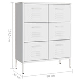 Drawer Cabinet White Steel Medium Fully Extendable 336152