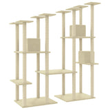 Cat Tree with Sisal Scratching Posts Cream 174 cm 171533