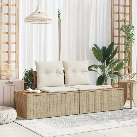 Garden Sofa Beige 184 x 62 x 85cm Poly Rattan 42006821