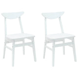 Dining Chairs 2 pcs White 42 x 47.5 x 81 cm Solid Rubber Wood 42020435