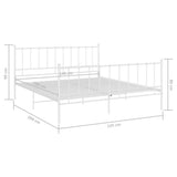 Bed Frame without Mattress White Metal 140x200 cm 324956