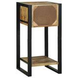 End Table with Drawer Brown 40 x 40 x 80 cm Solid Mango Wood 4015987
