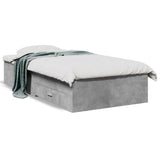 Bed Frame Concrete Grey Engineered Wood 90 x 200 cm Bed Frame 3280429