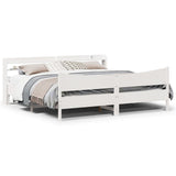 Bed Frame with Headboard White 180x200 cm Super King Solid Wood Pine 3307036