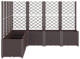 Garden Planter with Trellis Brown 160x160x140 cm PP 367885