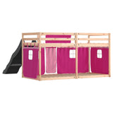 Bunk Bed without Mattress with Slide and Curtains Pink 90x200 cm 3284109