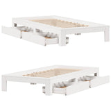 Bed Frame without Mattress White 100x200 cm Solid Wood Pine 3309006