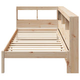 ZNTS Bookcase Bed without Mattress 100x200 cm Solid Wood Pine 3324323