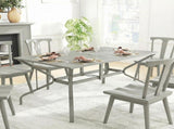 Outsunny Rectangle Garden Table with Parasol Hole, Outdoor Dining Table for 6, Patio Table for T3398P555010