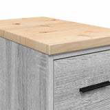 Garage Storage Cabinet Grey Sonoma 30x51x85 cm Solid Wood Pine 860585