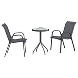 Garden Bistro Set 3 pcs Grey Steel 42003979