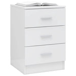 ZNTS Bedside Cabinet High Gloss White 38x35x56 cm Engineered Wood 800462