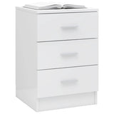 ZNTS Bedside Cabinet High Gloss White 38x35x56 cm Engineered Wood 800462