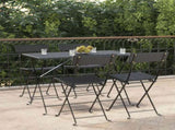Folding Bistro Chair Set of 4 Black PE Rattan, Powder-Coated Steel 3152112