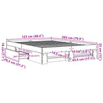 ZNTS Bed Frame without Mattress Black 120x200 cm Engineered Wood 3295479