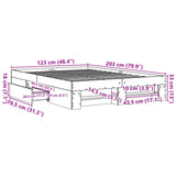 ZNTS Bed Frame without Mattress Black 120x200 cm Engineered Wood 3295479