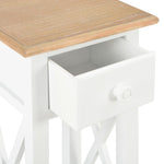ZNTS Side Table White 27x27x65.5 cm Wood 280057