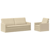 Sofa Set 2 pcs Cream Fabric 3433169