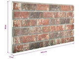 Wall Panels 10 pcs Dark Brown and Grey 100 x 50 cm EPS Foam 332922
