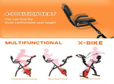 2-in-1 Folding Exercise Bike with 8-Level Magnetic Resistance, Arm Resistance Band, Pulse Sensor, T3398P349156
