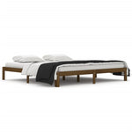 Bed Frame without Mattress Honey Brown Solid Wood Pine 200x200cm 810388