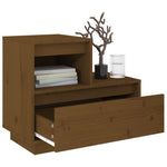 ZNTS Bedside Cabinet Honey Brown 60x34x51 cm Solid Wood Pine 814380