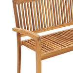 2-Seater Stacking Garden Bench 128.5 cm Solid Teak Wood 49388