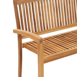 2-Seater Stacking Garden Bench 128.5 cm Solid Teak Wood 49388