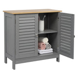 ZNTS 2 Hundred Page Doors MDF Spray Paint Bathroom Cabinet Gray 76520309