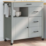 Kitchen Trolley MONZA 84x40x88.5 cm Solid Wood Pine 376110