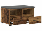 Hall Bench Old Wood 60 x 38 x 46 cm Engineered Wood and Fabric 891454