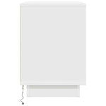 ZNTS Bedside Cabinet with LED Lights White 38x34x50 cm 861283