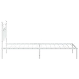 Bed Frame White Powder-Coated Steel Single Bed Frame 353580