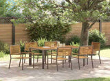 Garden Dining Set 7 pcs Grey and Brown Poly Rattan 3365441